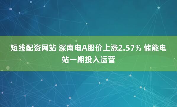 短线配资网站 深南电A股价上涨2.57% 储能电站一期投入运营